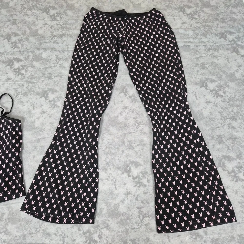 Vintage Playboy Pajama Set Womens Medium Y2K Trashy Chic McBling 2000s Lounge